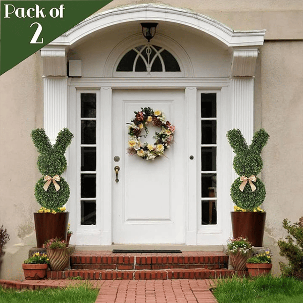 Nerocky Artisan-Crafted Bunny Topiary Trees