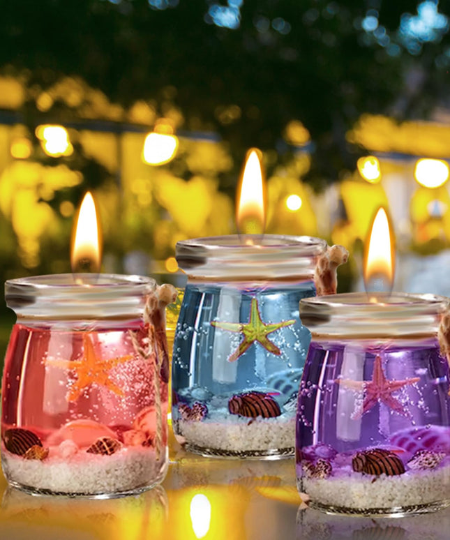 Nerocky Ocean Theme Blue Purple Pink Gel Candle